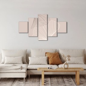Obraz - Beżowe liście N⁰2 (125x70 cm)