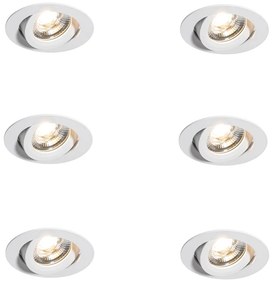 Set van 6 moderne inbouwspots wit 8,2cm incl. LED IP54 ultra slim - Pupil Oswietlenie wewnetrzne