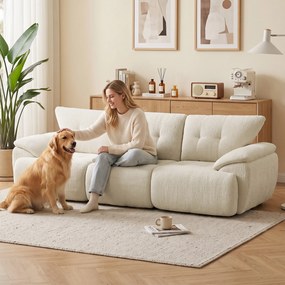 HOMCOM Sofa 3-osobowa, 260 cm, Chenille, bezramowa sofa modułowa z wyjątkowo szerokim, głębokim siedziskiem, szerokie podłokietniki | Aosom PL