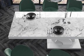 Stół rozkładany z marmurowym blatem Bella Hubertus marmur połysk