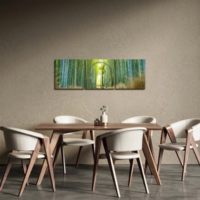 Obraz - Alejka z bambusami (z zegarem) (90x30 cm)