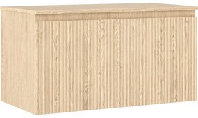 Mexen Rivel szafka łazienkowa podumywalkowa 90 cm z blatem, 1 szuflada, ryflowana , dąb - 91A20-09047-1-BFC81