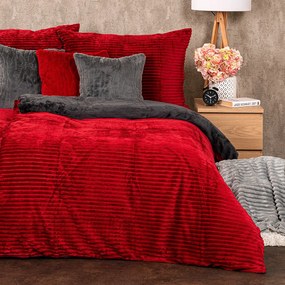 4Home Pościel mikrofranela Stripe winny, 140 x 200 cm, 70 x 90 cm