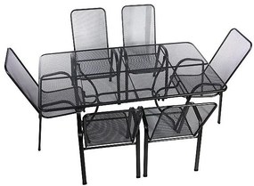 Metalowy zestaw ogrodowy SANDRA 1 + 6 stół 190x105 cm (CT310)