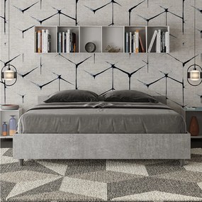 Łóżko wyposażone w stelaż z listwami z pojemnikiem 160x190 Cementu Nuamo