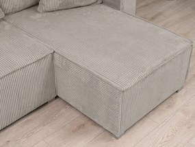 PROMOCJA Beżowy zestaw wypoczynkowy w kształcie U SMART COSARO 295x140 cm II klasa jakościowa