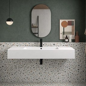 Umywalka nablatowa / wisząca z konglomeratu TAVA cm | Różne rozmiary : Rozmiar - 100 x 43 cm, Typ montażu - nablatowa