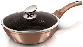 Złota patelnia ze szklaną pokrywą 28cm T8-T63