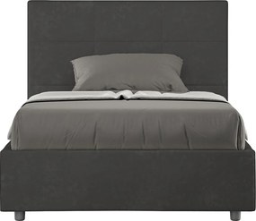 Łóżko bez stelaża tapicerowane 120x200 microfibra szary Mika