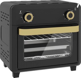 HOMCOM Minipiekarnik z termoobiegiem, airfryer, timer, oświetlenie wnętrza, 10 L, czarny