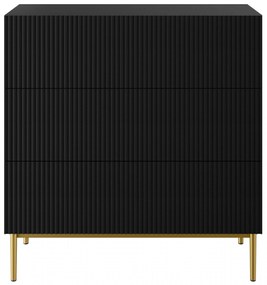 Komoda z szufladami Nicole 100 cm - czarny mat / złote nóżki