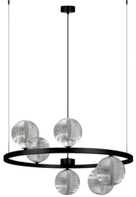 Lampa okrąg ze szklanymi kloszami grafitowa P5-L89