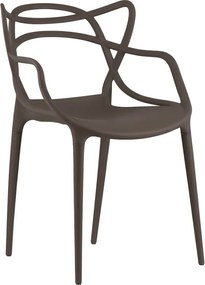 Brązowe krzesło plastikowe KATO