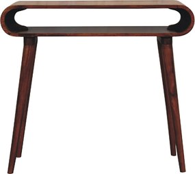 Konsola Amaya w stylu skandynawskim Artisan Furniture, 1 otwarta półka, ciemnobrązowa