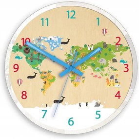 Zegar ścienny cichy do pokoju dziecięcego drewniany nowoczesny dekoracyjny