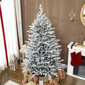 HOMCOM Sztuczna choinka 180 cm z efektem śniegu, 1976 końcówek do wnętrz | Aosom PL