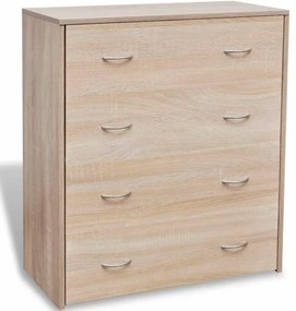 Komoda z 4 szufladami w kolorze dębu L4-P48