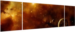 Obraz - Planety z mgławicą (170x50 cm)