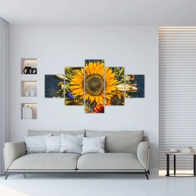 Obraz - Jesienne kwiaty (125x70 cm)