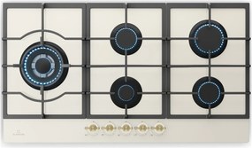 Klarstein Victoria 90cm Płyta gazowa 5 palników Krem