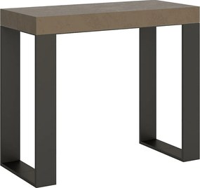 Konsola rozkładana 90x40/196 cm Tecno Small Szaro-beżowy rama w kolorze Antracytu
