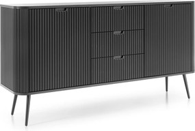 Komoda czarna, nogi: czarne, 168 x 87 x 39 cm