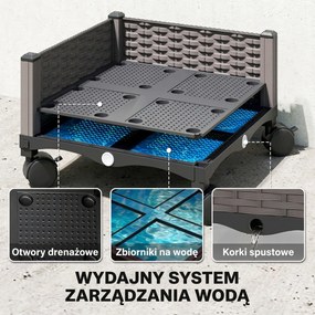 Outsunny Podwyższona grządka z kratką mobilna skrzynka na rośliny z rolką i otworem odpływowym, skrzynka 40 x 40 x 185 cm | Aosom PL