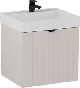 Szafka łazienkowa wisząca kaszmir lamelowe fronty 50 x 42 cm z umywalką z otworem CUSCO