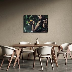 Obraz pełnej wdzięku kobiety z motylem (70x50 cm)