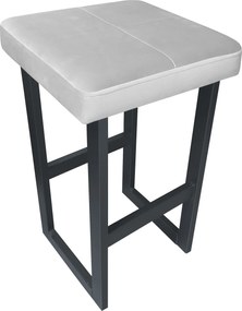 Hoker ALEX krzesło barowe tkanina Welur podstawa metalowa : Kolor Stelaża - Grafit, Kolor tkaniny - VELVET - MG39, Wysokość - 75 cm