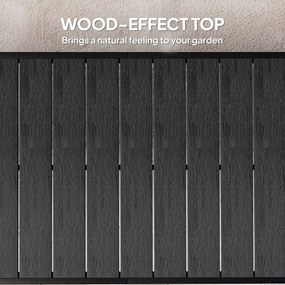 Outsunny Stół ogrodowy na zewnątrz, Stół wypoczynkowy na zewnątrz, Odporny na warunki atmosferyczne, 190 x 90 x 74 cm, Czarny
