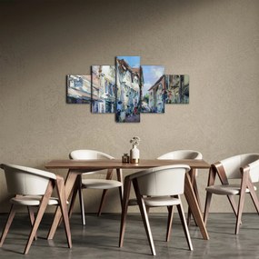 Obraz - Aleja starego miasta, malarstwo akrylowe (125x70 cm)