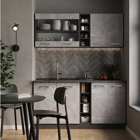 Pojedyncza kuchnia beton/antracyt 160x46x81.6 r-line