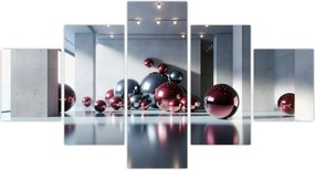 Obraz - 3D przestrzeń z kulami II. (125x70 cm)