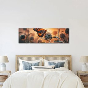 Obraz – Motyl w zachodzącym słońcu (170x50 cm)