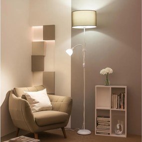 Brilagi - Lampa stojąca CERIA 1xE27/100W/230V + 1xE14/25W biała/brązowa