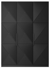 Szafa Asha 150 cm z metalowymi uchwytami - czarny mat / czarne uchwyty
