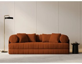 Aksamitna rozkładana sofa w kolorze terakoty 206 cm Kemi – Cosmopolitan Design