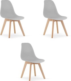 Krzesło Valora KITO ergonomiczne, szare, drewniane nogi x3