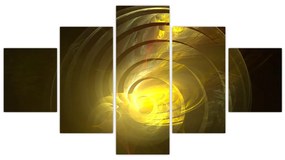 Obraz żółtej abstrakcyjnej spirali (125x70 cm)