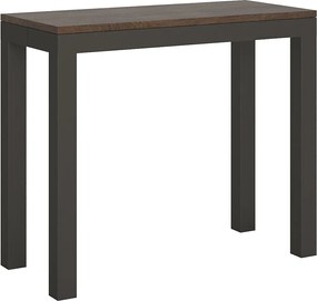 Konsola rozkładana 90x40/196 cm Everyday Small Evolution Orzech rama w kolorze Antracytu