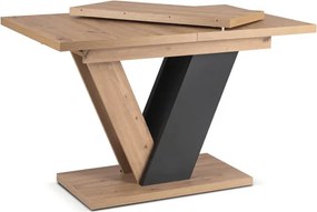 Stół Prostokątny Rozkładany CLARK 120-160 cm Dąb Artisan/Czarny Nowoczesny Loft