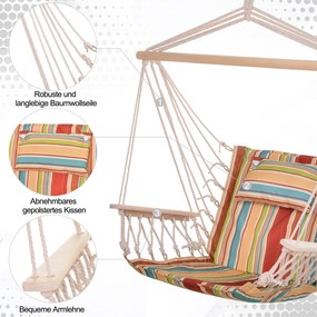 Outsunny Fotel Wiszący z Poduszką Komfortowy i Przenośny Idealny do Relaksu w Ogrodzie | Aosom PL