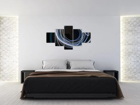 Obraz niebieskich linii (125x70 cm)