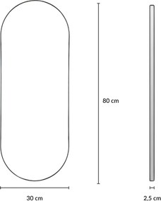 Dekoracyjne lustro wiszące ALVA, 80 x 30 cm