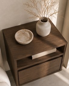 Szafka nocna Zolia 40 cm z szufladą wisząca - orzech elegant