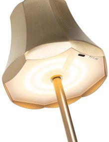 Zewnetrzna Zestaw 2 lamp stołowych Retro w kolorze różowego złota, ładowane USB, IP44 - Granny Retro Oswietlenie zewnetrzne