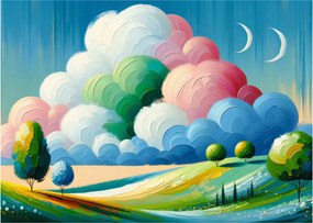 Obraz na szkle - Krajobraz z chmurą (70x50 cm)