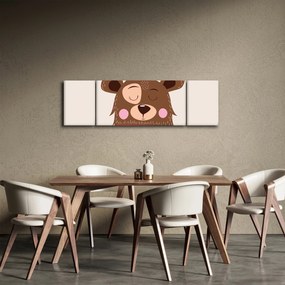 Obraz - Miś z czerwonym szalikiem (170x50 cm)