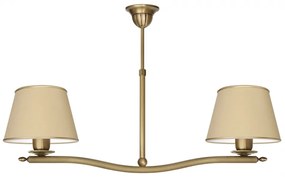 Mosiężny żyrandol z abażurami L-S2LA